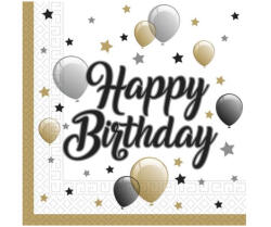 GoDan Set 20 servetele Happy Birthday 33 x 33 cm GD897 Servetele petrecere (GD897)