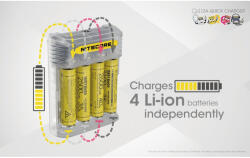 NITECORE Q4 Încărcător rapid cu 4 canale 2A pentru IMR Li-ion NK475-PI Incarcatoare baterii Culoare Roz (NK475-PI) Incarcator baterii