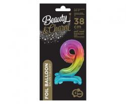 GoDan Balon folie sub forma de cifra, in nuante curcubeu 38 cm GD086-9 Baloane folie Tip Cifra 9 (GD086-9)