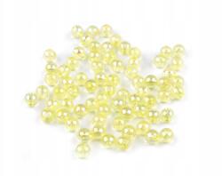  Szivárványos Műanyag Gyöngyök Sárga 6MM 30DB (340430)