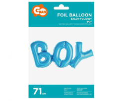 GoDan Balon folie inscriptie Boy pentru petreceri, albastru 71 cm GD606 Baloane folie (GD606)