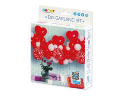 GoDan Set Ghirlanda din 65 baloane cu banda model Love alb rosu GD670 Arcade si seturi de baloane (GD670)