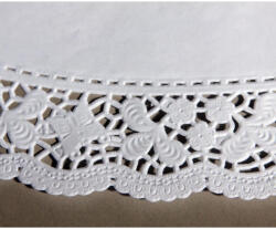 GoDan Set 100 de hartie dantelata alba, pentru platouri, ovala, 28 x 41 cm GD933 Servetele petrecere (GD933)