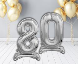 GoDan Balon folie stativ sub forma de cifra, argintiu 74 cm GD087-8 Baloane folie Tip Cifra 8 (GD087-8)