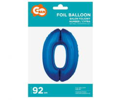 GoDan Balon folie sub forma de cifra, culoare albastra 92 cm GD624-0 Baloane folie Tip Cifra 0 (GD624-0)