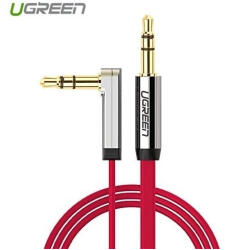UGREEN Cablu audio Premium de 3.5mm ultra plat unghi 90 grade UG261 Cabluri audio Lungime 1.5 Metri Culoare Roșu (UG261)