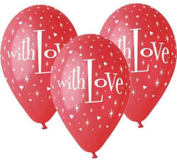 GoDan Set 5 baloane premium cu inscriptie With Love 30 cm GD762 Arcade si seturi de baloane (GD762)