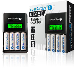 EverActive Incarcator everActive AA AAA NC-450 Black Edition cu 4 canale BL219 Incarcatoare baterii (BL219) Incarcator baterii