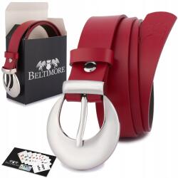 Beltimore Női bőr öv nadrághoz piros nat bőr 2, 5cm Beltimore (O01_105)