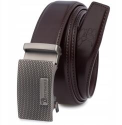 Beltimore Öv férfi bőr öv nadrághoz, casual, öltönyhöz, automata csattal, sima Beltimore (A52darkbrown_120)