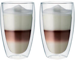 Maxxo Cafe Latte termosz pohár 380 ml, dupla falú boroszilikát üveg 2 db (8595235803257)