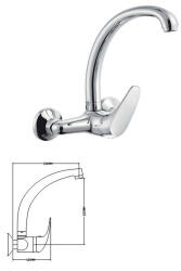 Interflex 085765 Robinete de chiuvetă Baterie de Bucătărie Perete Argintie (085765)