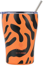 Estia Home Art Cană de Cafea Save The Aegean Pahar Termos Reciclabil din Oțel Inoxidabil Fără BPA 350 ml Wild Claw cu Pai 01-31824 (01-31824)