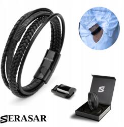 Serasar Férfi bőr karkötő [Wild] Fekete (Wild)