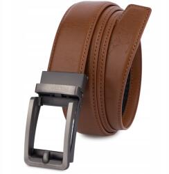 Beltimore Öv férfi bőr öv nadrághoz, casual, öltönyhöz, automata csattal, sima Beltimore (A41brown_140)