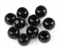  Gyöngyök Műanyag Nagy Lyukú FEKETE11x15MM 6DB (200797)