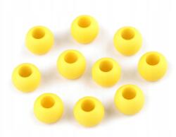 Gyöngyök Nagy Lyukú Makramé Diy Kézműves Sárga 10x12MM 6DB (200036)