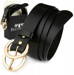 Beltimore Női bőr öv fekete arany körökkel, masszív, klasszikus 3 cm széles Beltimore (D50_85)