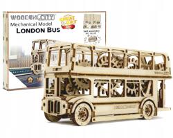Wooden City 3D puzzle Fából készült Londoni Mechanikus Busz Mozgatható Wooden. City (WR303)