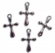  Kereszt Műanyag Ezüst 13x20MM 10DB