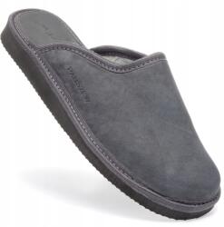 PanSzew Férfi Bőr Papucs, Klasszikus Nubuk Bőr Otthoni Cipő 40-46 PanSzew (Pantofle Męskie Pantofle Skórzane z Nubuku 43)