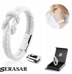 Serasar Serasar, Női bőr karkötő [Csomó] Fehér, 18 cm (Knot)