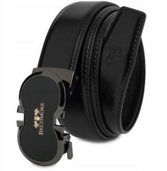 Beltimore Öv férfi bőr öv nadrághoz, casual, öltönyhöz, automata csattal, sima Beltimore (A39black_140)