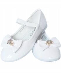  Gyönyörű elegáns balerinacipő bőr talpbetét r. 26 fehér P2-65G