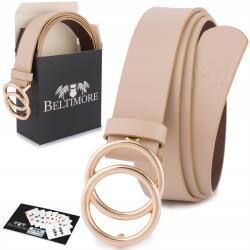 Beltimore Női bőr öv nadrághoz, ruhához, kör alakú, klasszikus testszínű Beltimore (B07_85)