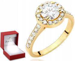 ZŁOCISTO Metropolitán Arany Gyűrű Gyémántokkal 585 (biżuteria na urodziny imieniny rocznicę)