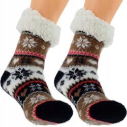 Cambell Meleg Női Téli Zokni Macis Abs Norvég Papucs 36-41 Barna (5903991928627)