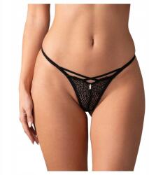 Obsessive Női tanga bugyi csipke csíkos Iliosa fekete 2XL/3XL