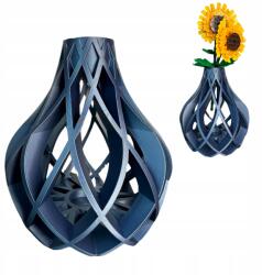 3D Forge Váza Lego Icons Botanical virágokhoz, fűhöz, kobaltkék, 18cm×16cm (AERIA)