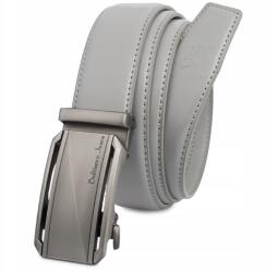Beltimore Öv férfi bőr öv nadrághoz, casual, öltönyhöz, automata csattal, sima Beltimore (A51lightgrey_140)
