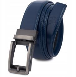 Beltimore Öv férfi bőr öv nadrághoz, casual, öltönyhöz, automata csattal, sima Beltimore (A41navy_120)
