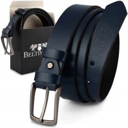 Beltimore sötétkék bőr öv nadrághoz, keskeny (E12_150a)