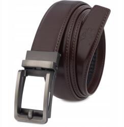 Beltimore Öv férfi bőr öv nadrághoz, casual, öltönyhöz, automata csattal, sima Beltimore (A41darkbrown_140)