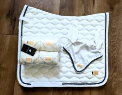 horss equestrian Horss Velvet lovagló szett sapka fülvédő off white (84)