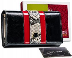 Peterson Kígyómintás bőr női pénztárca Peterson fekete (PTN ST-466-1933 BLAC)