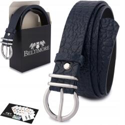Beltimore Női bőr öv nadrághoz ruha croco bőr sötétkék 3 cm Beltimore (E56_95)