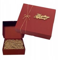 Ajándékdoboz bordó arany felirat Boldog születésnapot (HandCraft BOX10)