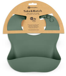 Petite&mars Szilikon előke Take&Match Misty Green 6m+ - nikicabababolt