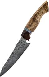 HARAHU Дамаски кухненски нож YU-37463 - Utility / Кафяв KP37463