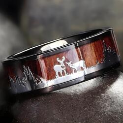 HARAHU Пръстен WO-7156 - Кафяв / 57mm KP7156