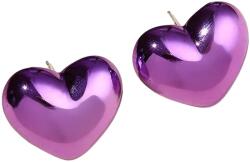 HARAHU Обици AD-33379 - Heart / Лилава KP33379