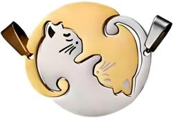 HARAHU Висулка на верижка Double Cat - Кръг / Златна KP34540