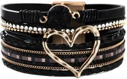 HARAHU Гривна AG-38809 Heart - Черна / Златна KP38809