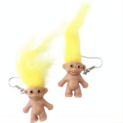 HARAHU Обеци Troll-38695 - Кафяво / Жълто KP38695