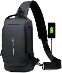 HARAHU Чанта за рамо с usb зареждане против кражба - Черна kp25259