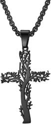 HARAHU Колие Tree Cross - Черна KP34111